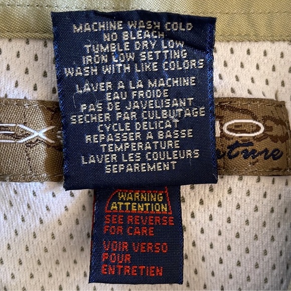 Ex Officio Adventure Shirt Vented Long Sleeve Khaki Fishing Outdoor Shirt XXL - Picture 4 of 15